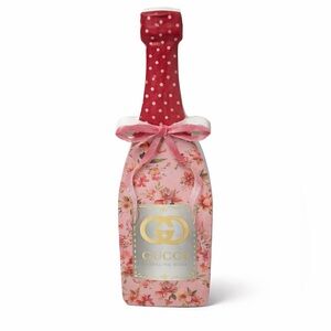 Gucci Sparkling Rosé Bottle Ornament Pink Floral Holiday Decor champagne bottle